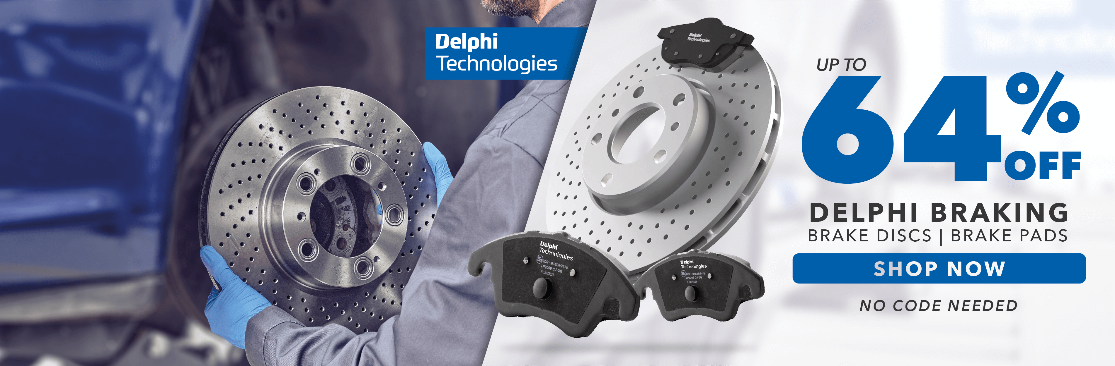 Save up to 64% on Delphi Brake Discs & Pads