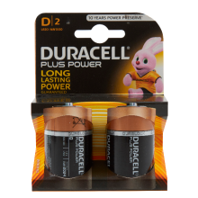 Duracell Plus Alkaline D Batteries - 2 Pack