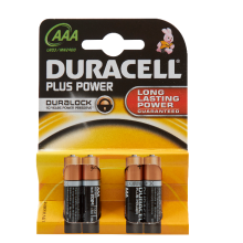 Duracell Plus AAA Alkaline Batteries - 4 Pack