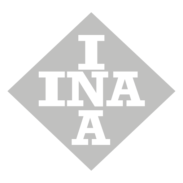 INA logo full colour and in black and white.
