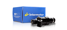 Intermotor Fuel Injector with packaging on a white background